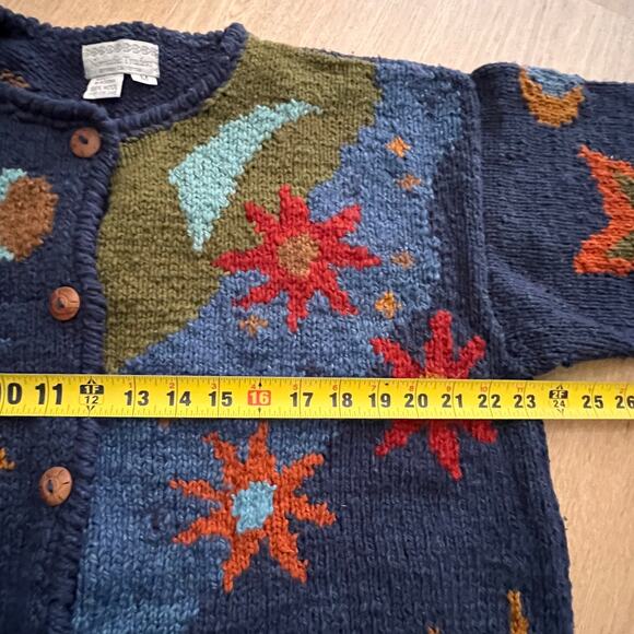 NOMADIC TRADERS 100% WOOL CARDIGAN SIZE MEDIUM - Picture 7 of 8